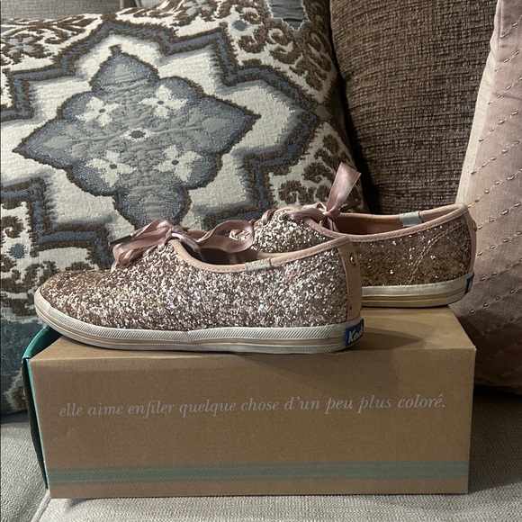 Jed’s for Kate Spade Rose Gold Glitter Sneakers - Picture 1 of 6